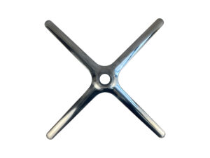 BASE ESTRELA DE CADEIRA EM LIGA DE ALUMÍNIO, ILUMINAÇÃO + VERNIZ DE VEDAÇÃO, L- 75CM