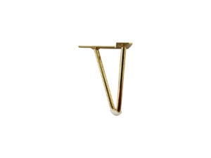 PÉ DE MÓVEL 15CM, AÇO, DOURADO