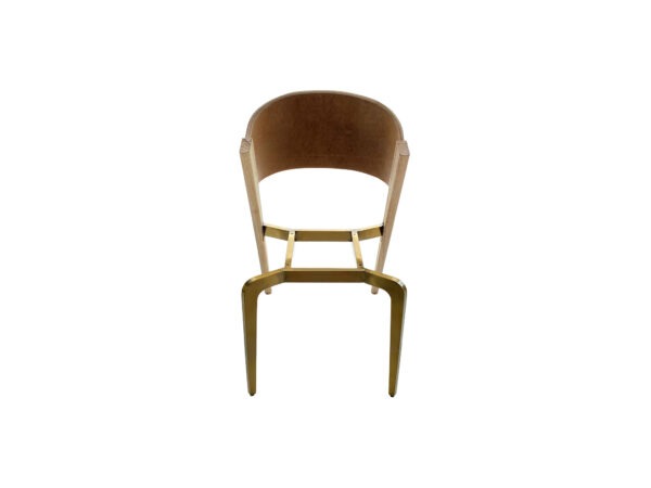 BASE DE CADEIRA COM CASCO, DOURADO ESCOVADO, AÇO INOXIDAVEL